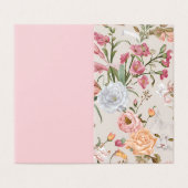 White Cats Pink Roses Floral Flat Thank You Card (Outside Unfolded)