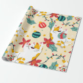 White Cats Wrapping Paper Cadeaupapier (Uitgerold)