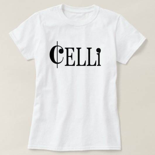 White Celli Basic Woman's T-shirt (Design voorkant)