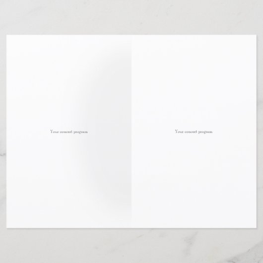 White Cello & Bow Folded Music Overweging Program (Achterkant)