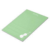 White Cello & Bow Personalized Music Class Green Notitieblok (Schuin)