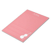 White Cello & Bow Personalized Music Class Mauve Notitieblok (Schuin)