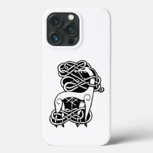 White Celtic/Nordic hert Hoesje-Mate iPhone Case