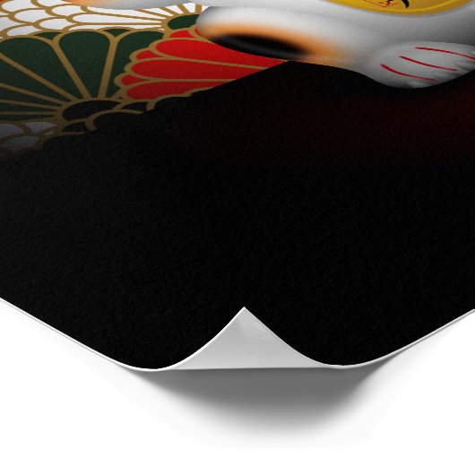 White Ceramic Maneki Neko Poster (Hoek)