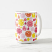 White ceramic mug featuring a pattern (Devant droit)