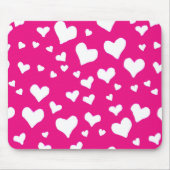 White Chalk Hearts on Fuchsia Pink Muismat (Voorkant)