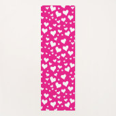 White Chalk Hearts on Fuchsia Pink Yogamat (Voorkant)