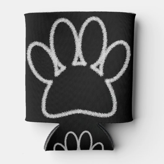White Chalk Line Dog Paw Print Blikjeskoeler (Voorkant)