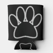 White Chalk Line Dog Paw Print Blikjeskoeler (Achterkant)