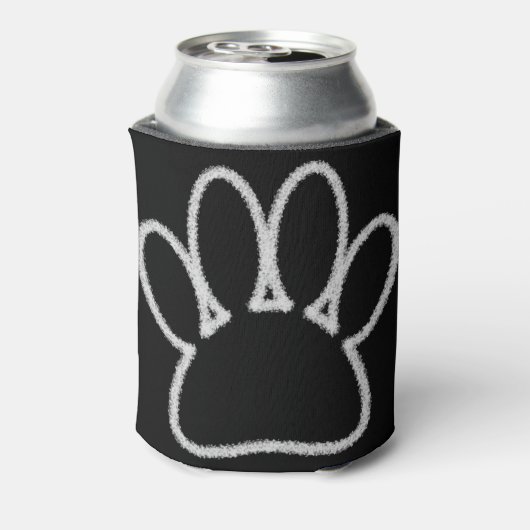 White Chalk Line Dog Paw Print Blikjeskoeler (Blikje Achterkant)