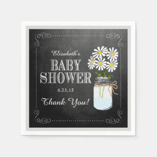 White Chalkboard Mason Jar look Shower Servet