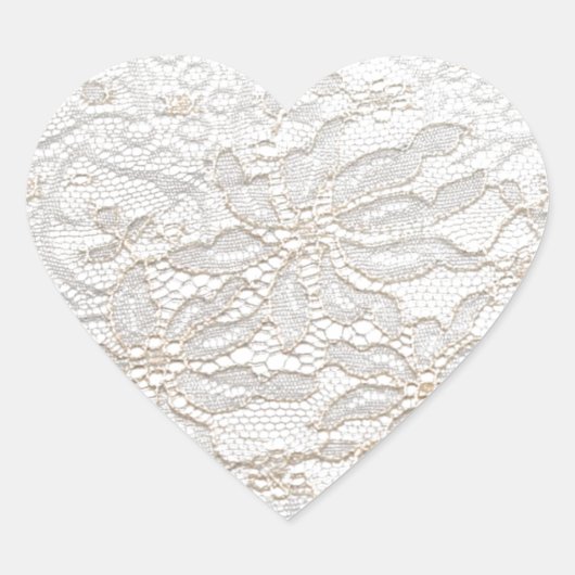 White Chantilly Lace Hart Sticker (Voorkant)