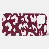 WHITE CHEETAH PRINT PHONE CASE - BURGUNDY BACKGROU (Achterkant (horizontaal))
