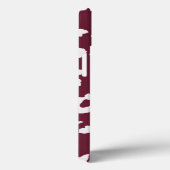 WHITE CHEETAH PRINT PHONE CASE - BURGUNDY BACKGROU (Achterkant / Rechts)