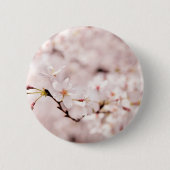 White Cherry Blossom Bokeh Button (Voorkant)