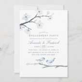 White Cherry Blossom Engagement Party Uitnodiging (Voorkant)