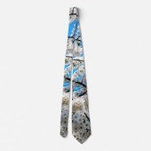 White Cherry Blossom Flowers Neck Tie Stropdas (Achterkant)