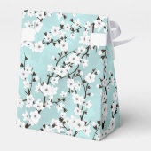 White Cherry Blossom Ice Blue | Bedankt voor het h Bedankdoosjes (Achterkant)