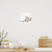  White Cherry Blossom Poster (Keuken)