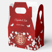 White Cherry Blossom Red | Chinees huwelijk Bedankdoosjes (Geopend)