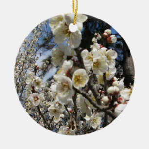 White Cherry Blossom / Sakura / サ ク ラ(桜) Keramisch Ornament