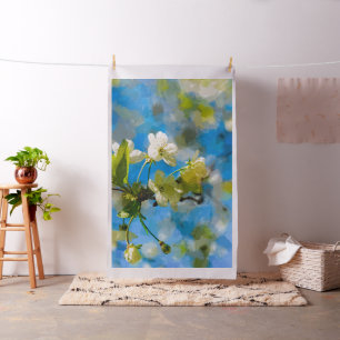 White Cherry Blossom Stof
