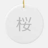 White Cherry Blossom Tree Keramisch Ornament (Achterkant)