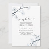 White Cherry Blossom Wedding Update Kaart (Voorkant)