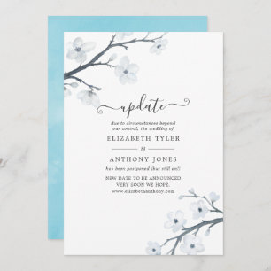 White Cherry Blossom Wedding Update Kaart