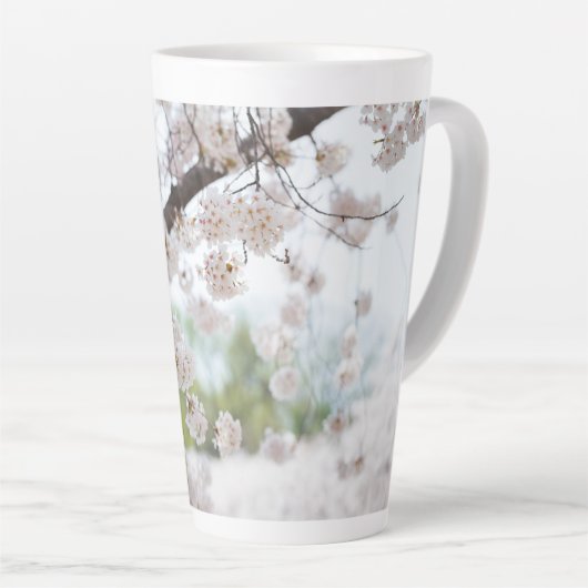 White Cherry Blossoms Latte Mok (Rechterhoek)