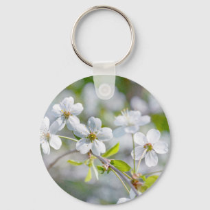 White Cherry Flower Sleutelhanger