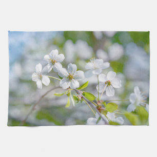 White Cherry Flower Theedoek