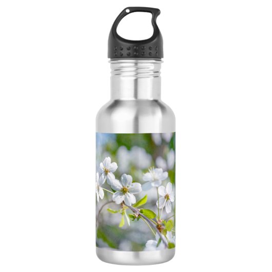 White Cherry Flower Waterfles (Voorkant)