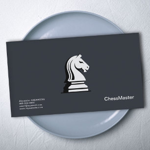 White Chess Knight Visitekaartje