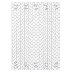 White Chevrons Knit Ribbon Awareness Print Tafelkleed