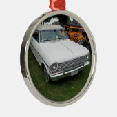 white chevy 1963 nova met chroom front uitzicht metalen ornament (Rechts)