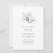 White | Chic Monogram Wedding Invitation Card Save The Date (Voorkant)