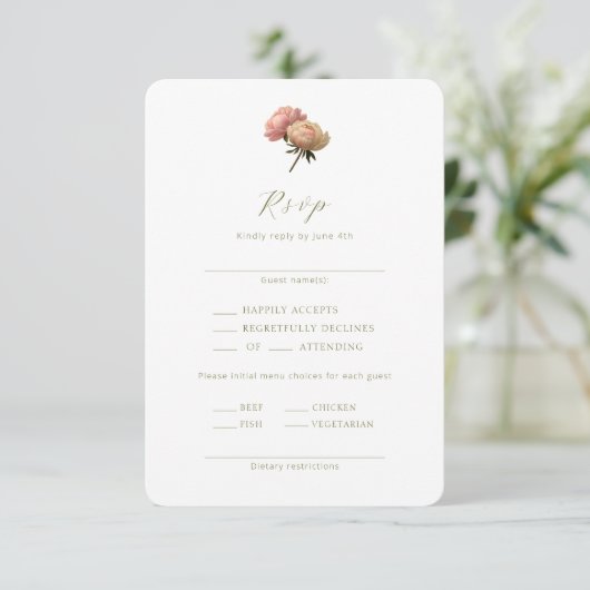 White | Chic Script Wedding RSVP Enclosure Card Informatiekaartje (Staand voorkant)