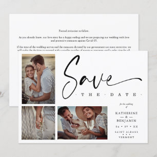 White Chic Trendy Collage Wedding Covid19 3 Foto's