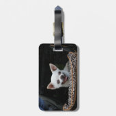 White Chihuahua Bagagelabel (Achterkant verticaal)