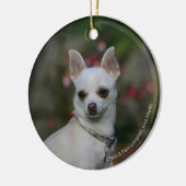White Chihuahua Keramisch Ornament (Links)