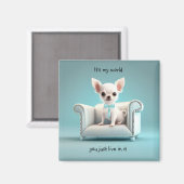 White Chihuahua: Mijn wereld Magneet (Voorkant / Achterkant)