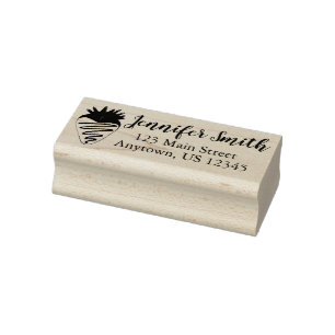 White Chocolate Dipped Strawberry Fruit Address Rubberstempel