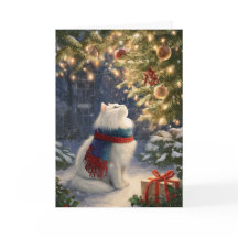 White Christmas Cat