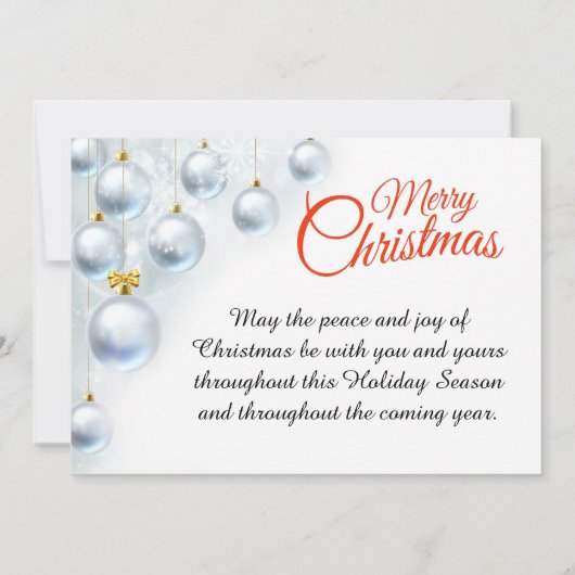 White Christmas Ornaments personalize with Photo Feestdagenkaart (Achterkant)