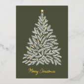 White Christmas Tree Carte photo de vacances (Recto)