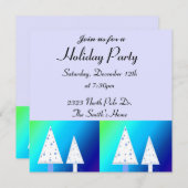 White Christmas Trees Fête Invitation (Devant / Derrière)