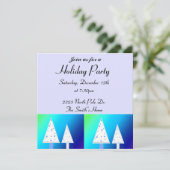 White Christmas Trees Fête Invitation (Debout devant)