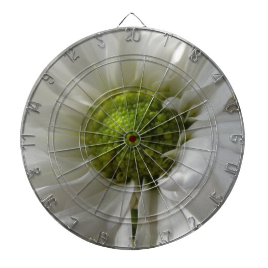 White Chrysanthemum Dart Board Dartbord (Voorkant)