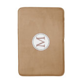 White Circle Banner Monogram op bruin Badmat (Voorkant Verticaal)